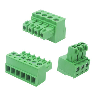 15EDGK3.5mm插拔式3.81绿色接线端子插头2p螺丝接线3p孔座铜环保