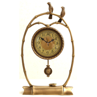 新中式钟表黄铜座钟复古钟表新中式台钟客厅中式座钟客厅摆件