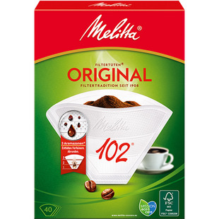 melitta美乐家进口咖啡滤纸滴漏式咖啡壶滤纸美式手冲102滤纸6盒