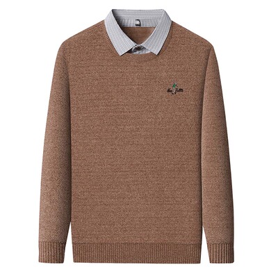 罗蒙2025雪貂绒加绒加厚假两件男