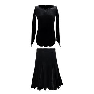 皇朝拉丁舞服装新款专业表演比赛规定赛服女童舞裙HC6234+HC7218