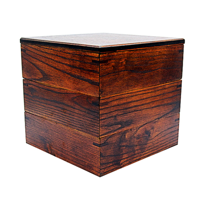 日式三层饭盒木制餐盒复古寿司