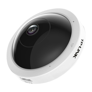 普联tplink全景鱼眼摄像头500万家用室内无线监控器入户门口360度高清无死角店铺吸顶式摄影头POE供电IPC55AE