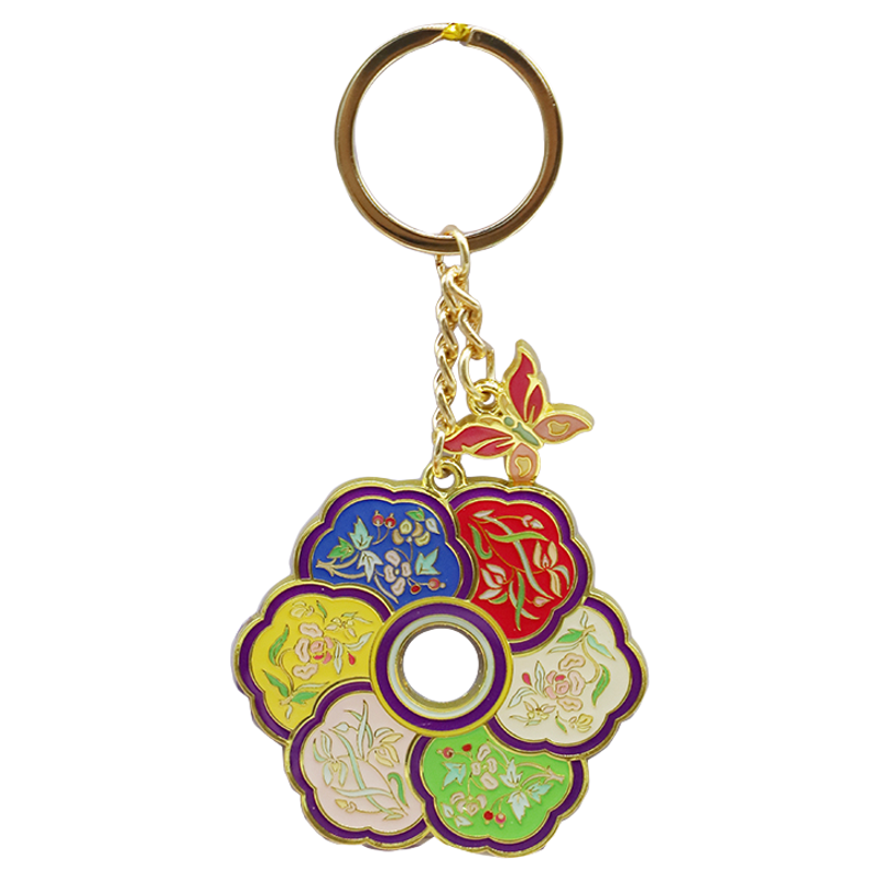 山东博物馆文创 花蝶纹围嘴钥匙扣圈挂件济南旅游伴手礼纪念品