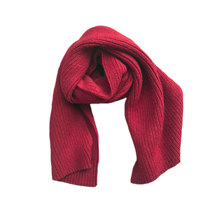 自留!气质酒红色学生毛线围巾女冬季韩版加厚保暖针织围脖鬼怪款