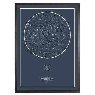 生日星空图挂画装饰画创意礼品礼物情人节星座定制送男情侣女生画