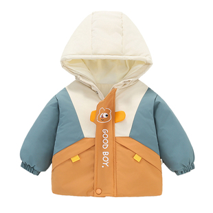 宝宝棉服冬季加绒加厚棉袄儿童冲锋衣婴儿外出服棉衣男童夹棉外套