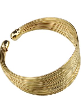 优雅吸睛闪亮钢丝开口弹性潮手镯