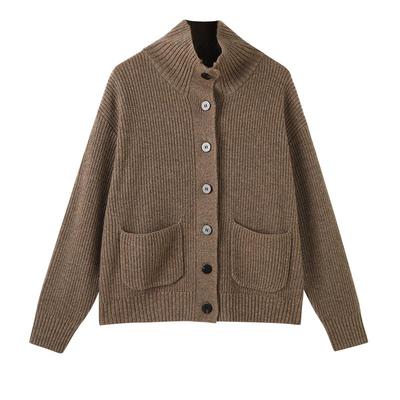 CHESONSE休闲厚款半高领针织开衫