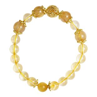 灵机麦玲玲黄水晶手链女金发晶手串紫水晶财神浪漫高级情人节礼物