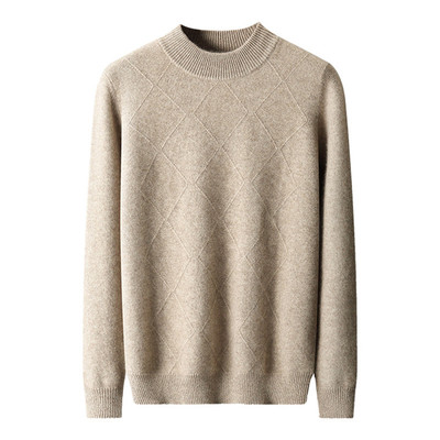 稻草人羊毛衫男士毛衣中年半高领