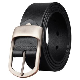 JEEP SPIRIT针扣腰带真皮裤带头层打孔手工纯牛皮皮带男士复古中