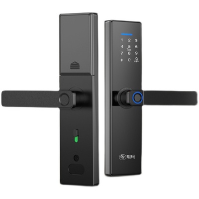 玥玛室内房间卧室门木门智能锁指纹密码锁家用一握开磁卡门锁
