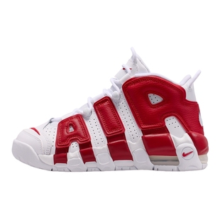Nike耐克女鞋More Uptempo白红新年款大AIR复古篮球鞋415082-100