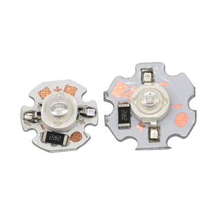 免驱动uv紫光3w大功率灯珠365nm395固化烤屏3.7v电池5v led灯7.4v