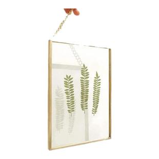 青苔花园复古北欧风玻璃金属边相框复古风植物标本夹画夹家居装饰