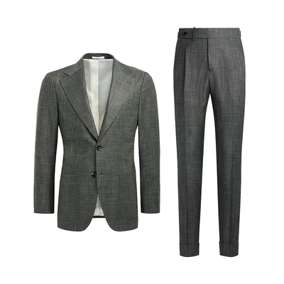 Suitsupply中绿色羊毛混纺西装