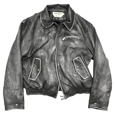 【窦靖童同款】APRIORITY先验十字擦色做旧十字底特律皮夹克