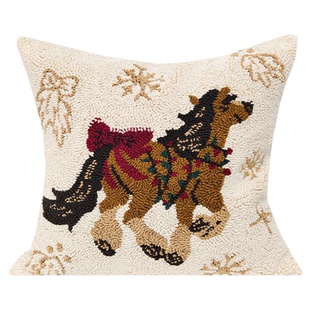 目野「骏开岁禧」法式红色抱枕马年高级喜庆氛围靠枕沙发客厅靠垫