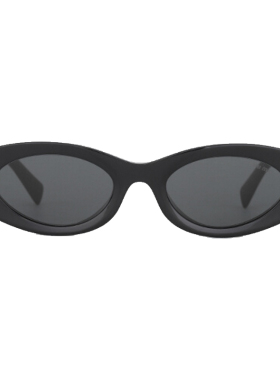 Miumiu缪缪墨镜女黑金双MIU潮流猫眼小框SMU11W太阳眼镜0MU11WS