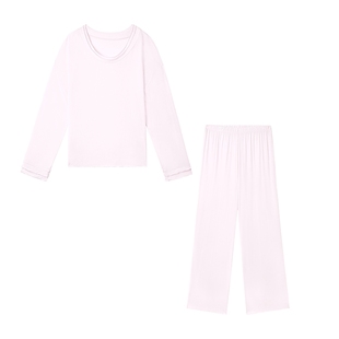 爱美丽莫代尔睡衣女士2025秋季新款长袖木耳边亲肤顺滑家居服套装