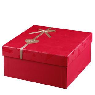 正方形礼品盒红黑色喜庆生日情人节圣诞礼物包装婚伴手礼收纳盒
