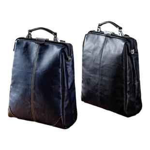 日本SANWA商务电脑包原装进口女包背包双肩包小巧公文包男士手提包时尚简约轻奢杜勒斯包防水牛仔布牛皮提手