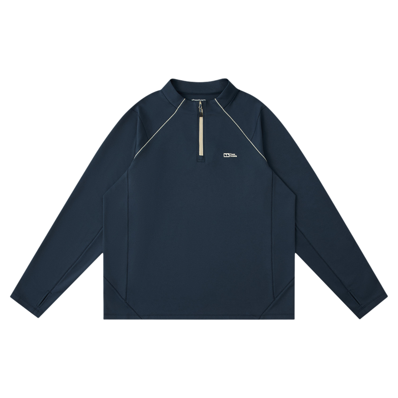 TreesOutside户外石墨烯一体绒半拉链立领长袖夹克（中间保暖层）