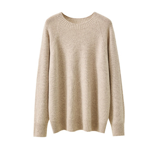 【天衣无缝】春竹加厚100%羊毛25秋冬圆领慵懒风宽松保暖女羊毛衫