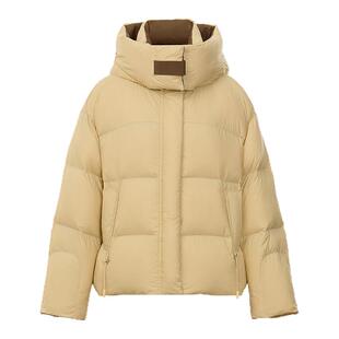 珂莱蒂尔2025年冬季新款短款龟背鹅绒羽绒服拼色保暖休闲小个子