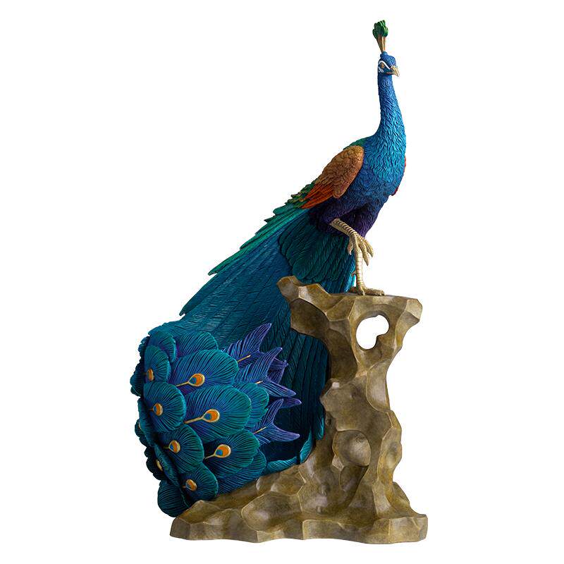 铜师傅《吉祥孔雀酒座》客厅桌面铜摆件 家居装饰工艺品