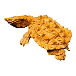 乐清黄杨木雕刻玛塔龟枯叶龟摆件文玩手把件男实木家居工艺品动物