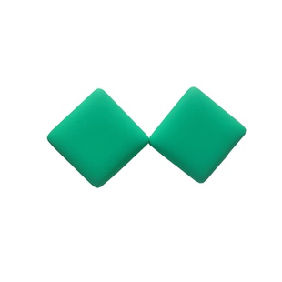 绿色耳环2026年新款潮韩国气质小众设计感高级方形大耳钉银针耳饰