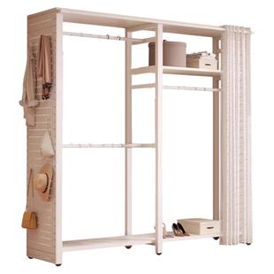 洞洞板衣帽架开放式衣柜家用简易组合落地衣架出租房用收纳衣帽间