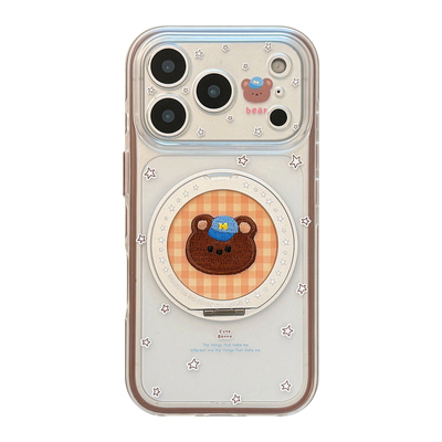 可爱小熊360°旋转支架iPhone壳