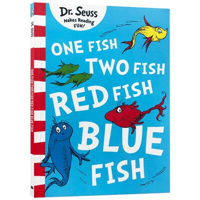 送音频新版英文原版绘本苏斯博士系列Dr. Seuss One Fish, Two Fish, Red Fish, Blue Fish幼儿数数颜色认知启蒙早教图画书3-6岁