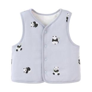 babylove婴儿马甲夹棉秋冬外穿保暖坎肩宝宝纯棉加厚棉服百搭上衣