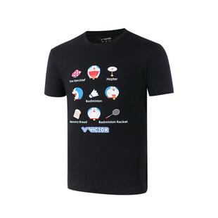 VICTOR胜利羽毛球服威克多哆啦A梦联名系列运动T恤短袖T-503DRM