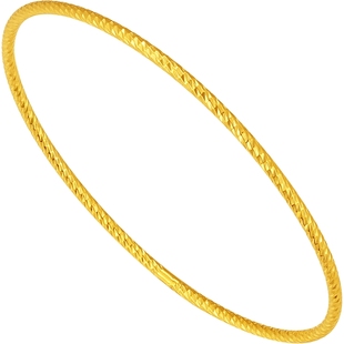 潮宏基s925银手镯银饰素圈手饰简约百搭时尚双色叠戴礼物送女友