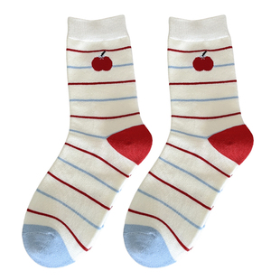 不会丢的袜子 可爱中筒袜女夏薄款ins潮日系卡通女生夏天棉袜长袜