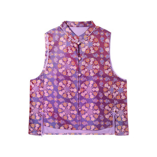 新中式女装张和才蜀锦四海葫芦马甲百分百桑蚕丝马甲无袖真丝开衫