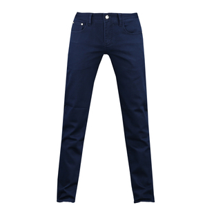 男士牛仔裤男款春夏潮流百搭弹力休闲宝蓝色长裤子修身小脚裤男款