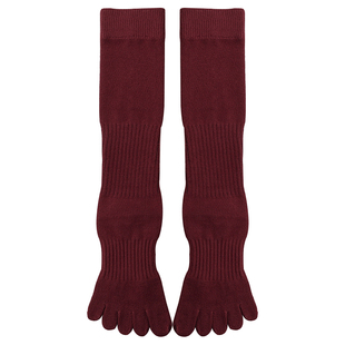 长筒五指瑜伽袜子女专业运动防滑分趾袜秋冬普拉提健身骑行小腿袜