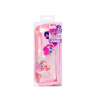 iiGEN一正学生文具小马宝莉PU大容量笔袋少女心儿童碧琪紫悦收纳袋 高颜值女生轻量防泼水时尚文具袋透明可视