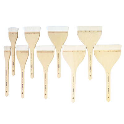 进口韩国hwahong华虹羊毛刷 100#宽幅水彩羊毛笔刷水粉画笔底纹刷子国画用纯羊毛储水平头底刷华宏水彩笔排刷