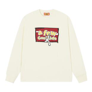 AFGK24FW国潮美式兔子涂鸦印花长袖T恤男女春秋情侣装休闲打底衫