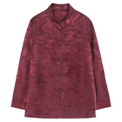 百福龙高档桑蚕丝连袖唐装外套