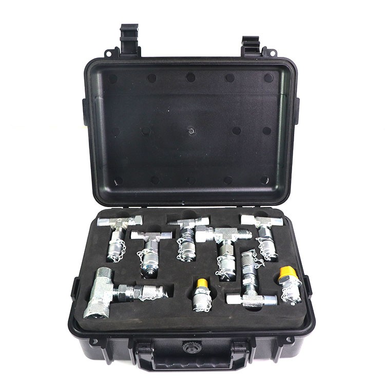 挖掘机测压三通接头先导接压力表行走测试液压快全套压力表分配阀