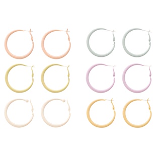 IPINK冰激凌色系耳圈黄色蓝色紫色耳圈耳夹春夏天多巴胺耳饰