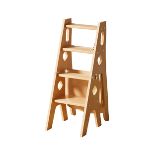 实木梯椅家用梯子椅子折叠伸缩两用梯凳室内登高人字梯楼梯多功能